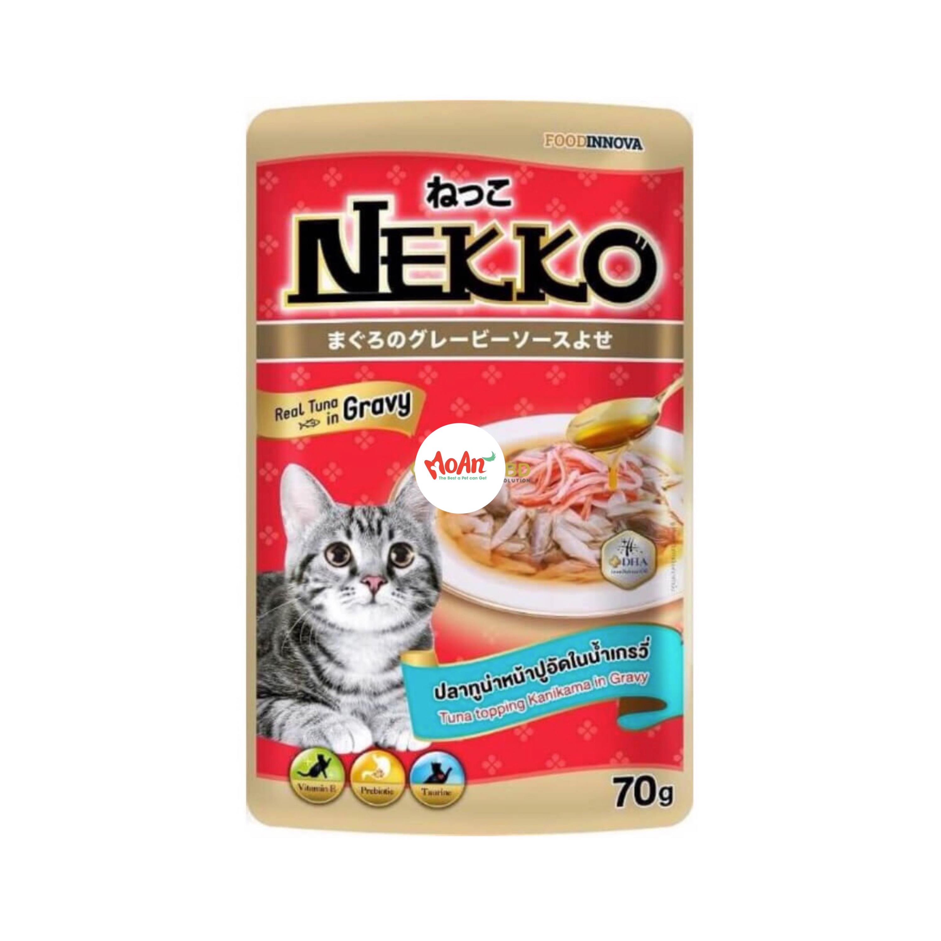 Pate Nekko Tuna topping Kanikama in Gravy (Cá Ngừ & Thanh Cua) 70g