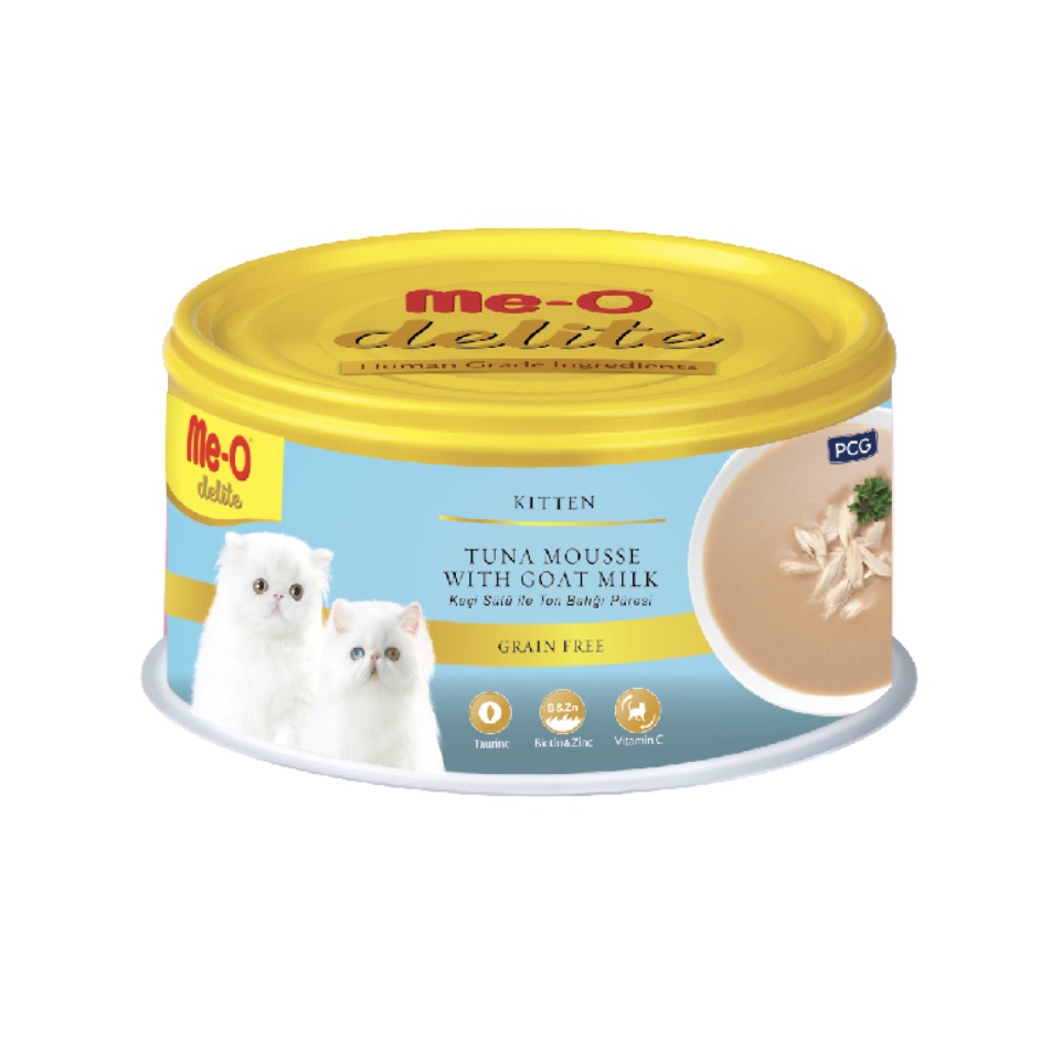 Pate Me-O Delite Tuna Mousse with Goat Milk for Kitten [Cá Ngừ & Sữa Dê cho Mèo Con] 80g
