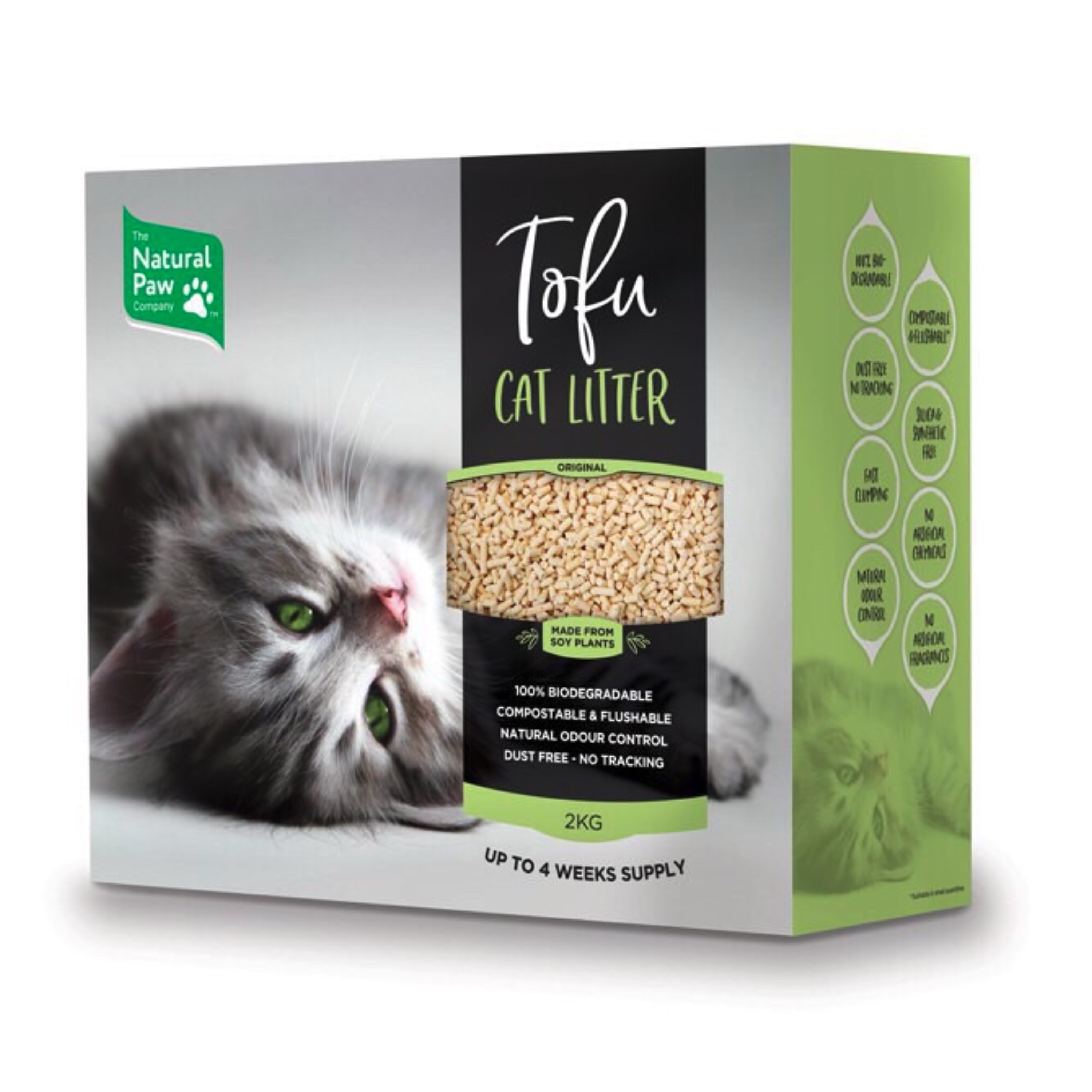 Cát Vệ Sinh cho Mèo Natural Paw Đậu Nành Tofu 2kg