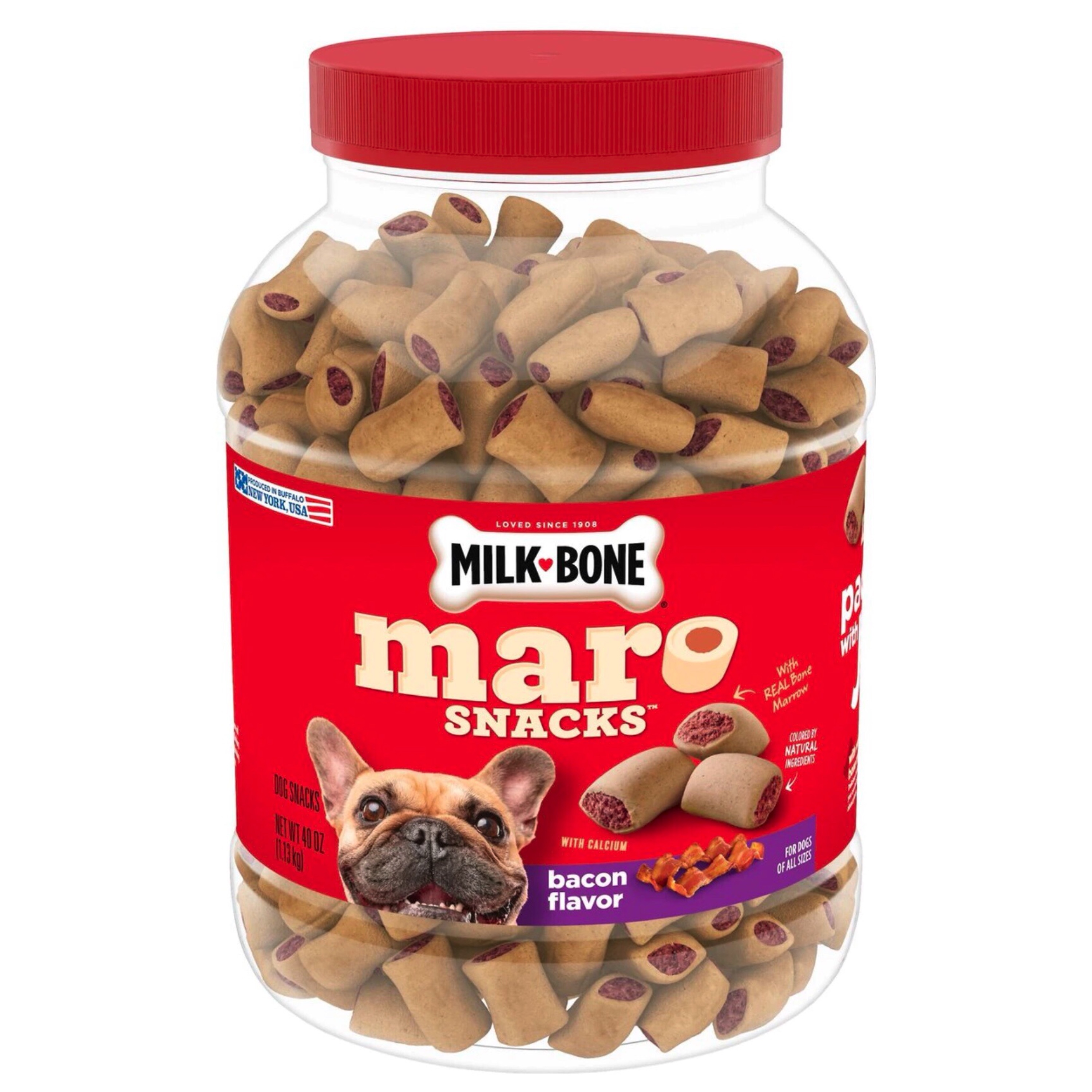 Bánh Xương Tủy MILK-BONE Maro Snacks Bacon (Heo Xông Khói)