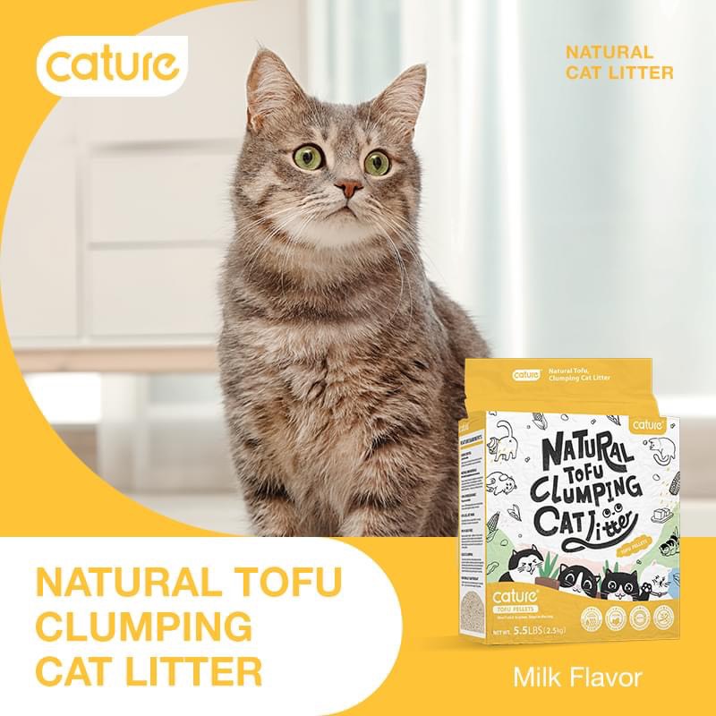 Cát Đậu Nành cho Mèo Cature Natural Tofu Clumping Cat Litter 2.8kg [Milk Hương Sữa]