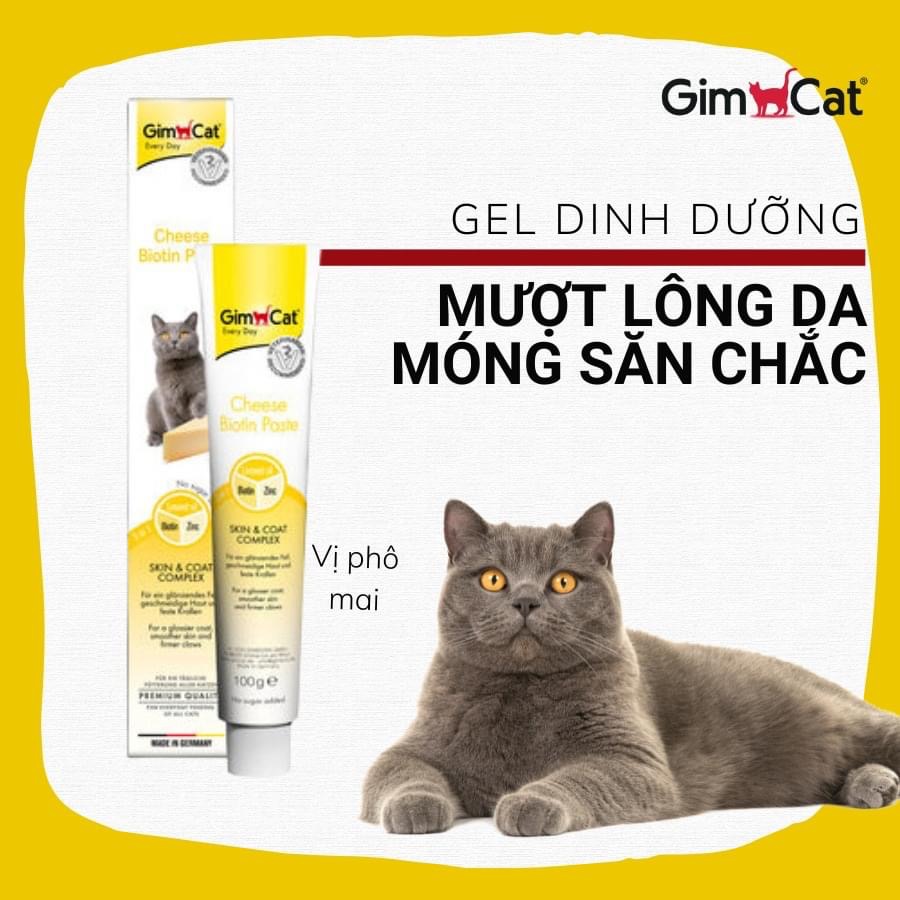 Gel Dinh Dưỡng Cho Mèo GimCat Cheese Biotin Paste Mượt Lông Da Móng Săn Chắc [Vị Phô Mai] 50g