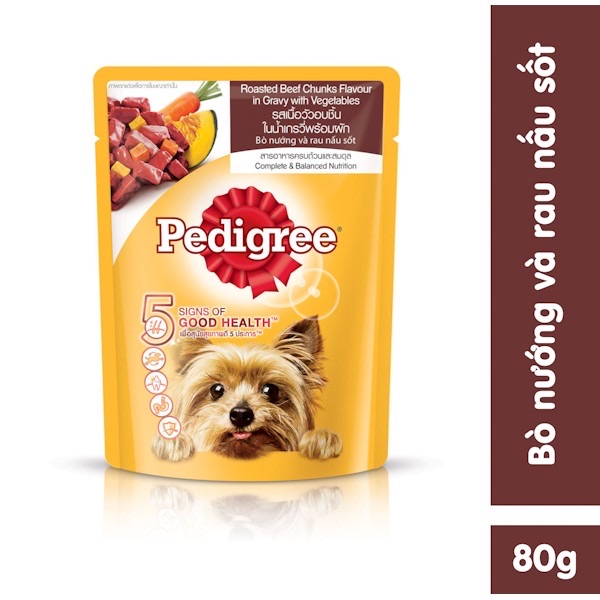 Pate Pedigree dạng sốt Bò Nướng & Rau 80g