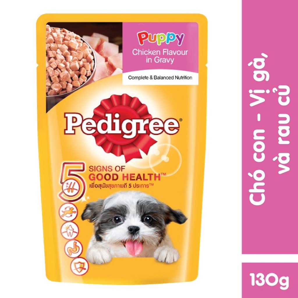 Pate Pedigree Gà nấu sốt (Puppy) 130g
