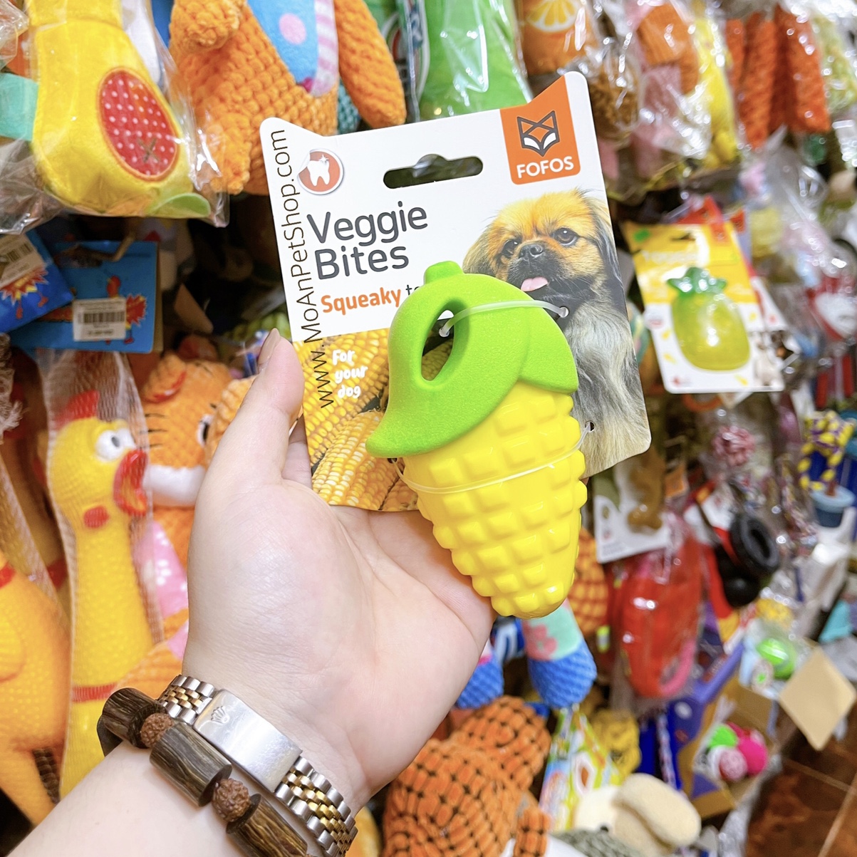 Đồ Chơi Fofos Veggie Bites Bíp Bíp Hình Trái Bắp MoAnPetShop.com