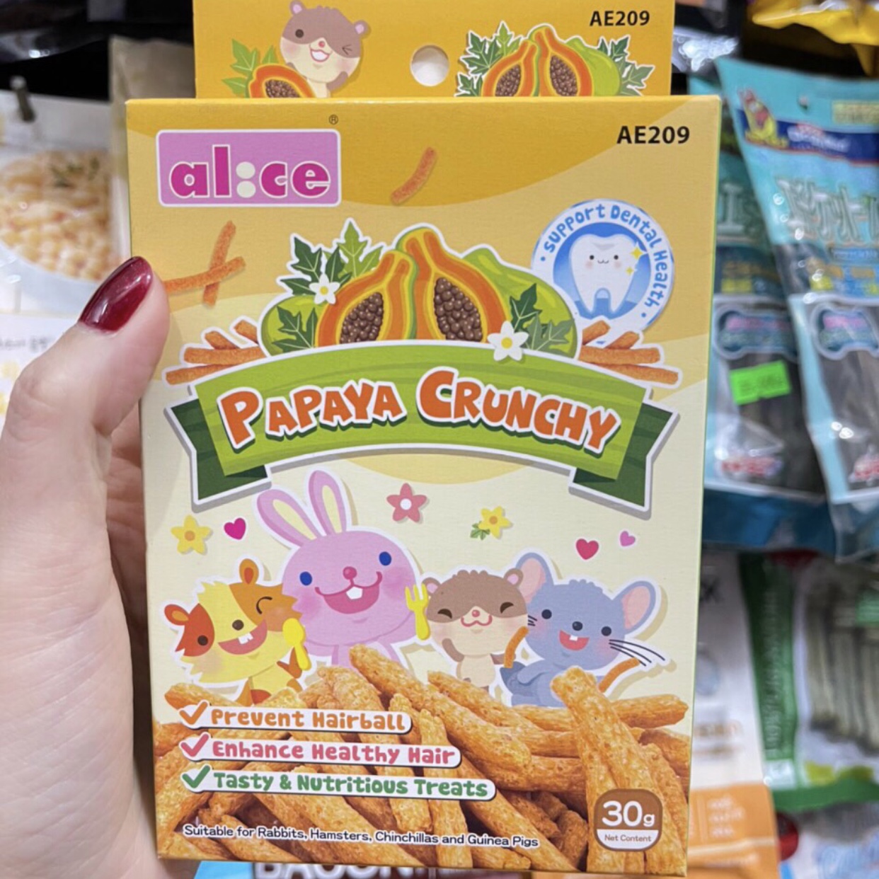 Bánh Giòn Đu Đủ Alice Papaya Crunchy cho Hamster Thú Nhỏ 30g