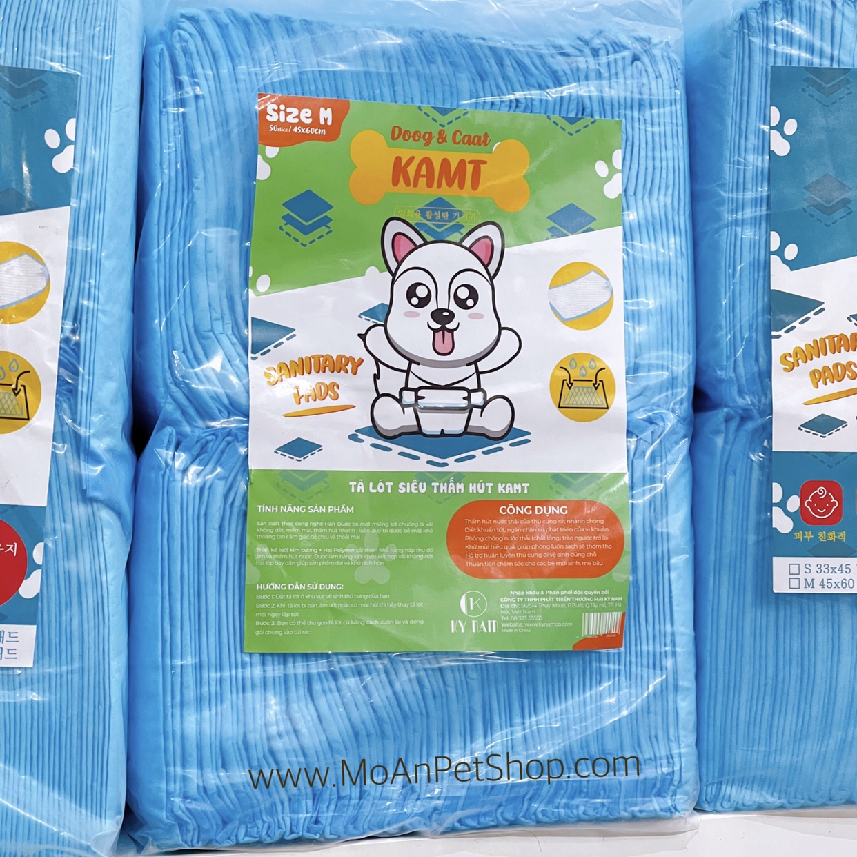 Tã Lót Vệ Sinh KAMT Loại Dày Size M 45x60cm (Gói 50 miếng)