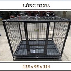 Chuồng | Lồng Sắt Sơn Tĩnh Điện Nan Ống (có bánh xe) 125x95x114cm