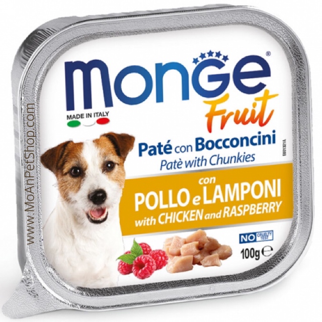 Pate MONGE Ý Gà & Phúc bồn tử 100g