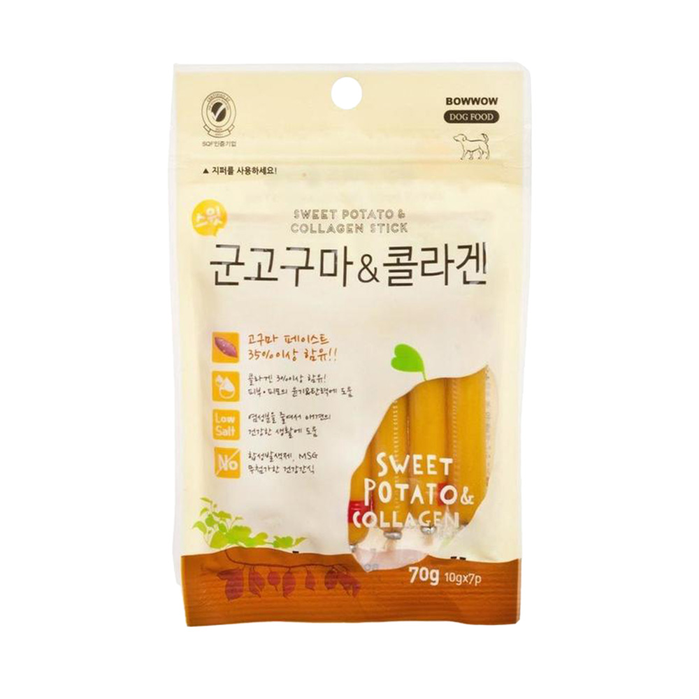 Xúc Xích Khoai lang & Collagen Bow Wow 70g