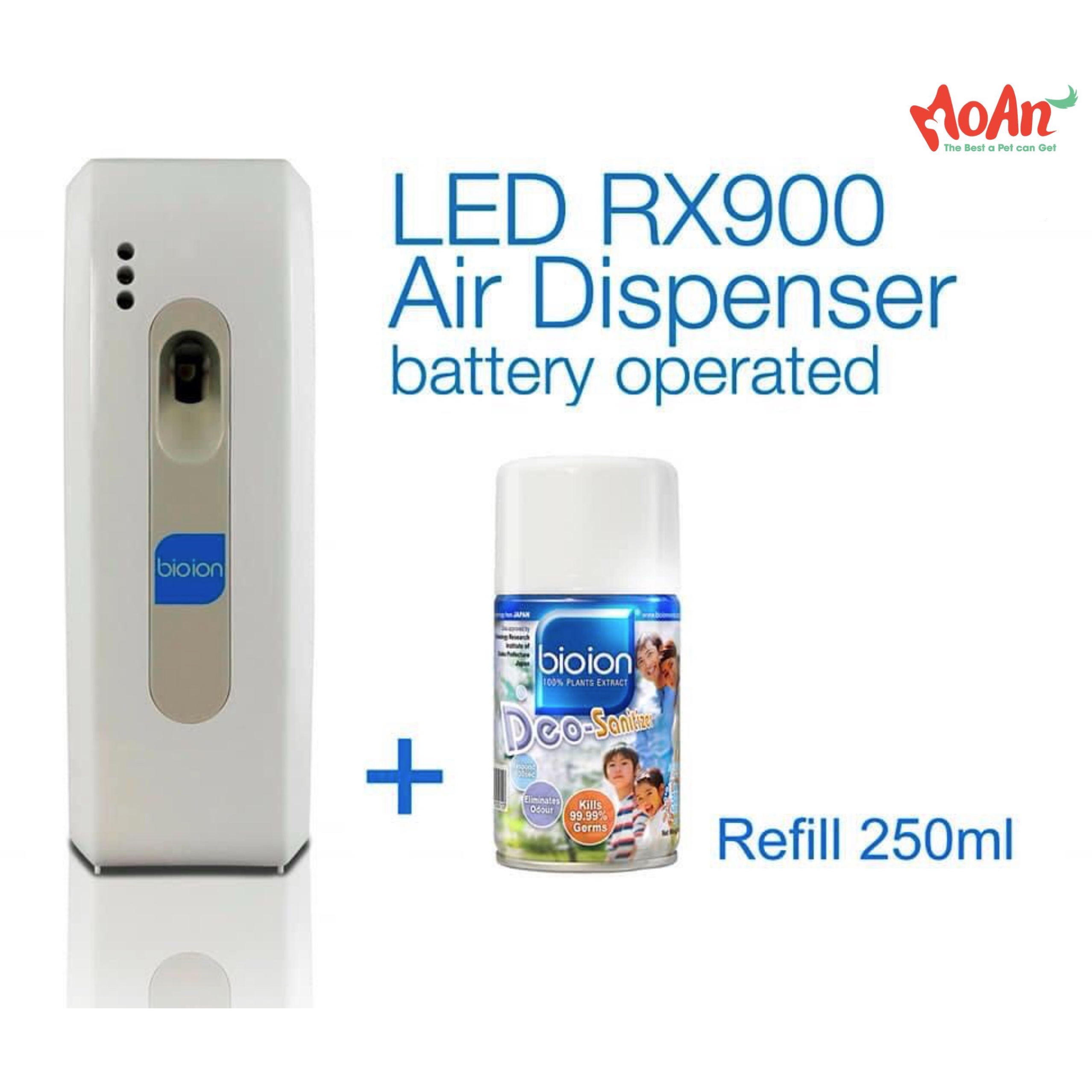 Combo Bộ Máy Phun RX900 LED & Bình Xịt 250ml Diệt Khuẩn & Khử Mùi Bioion Malaysia