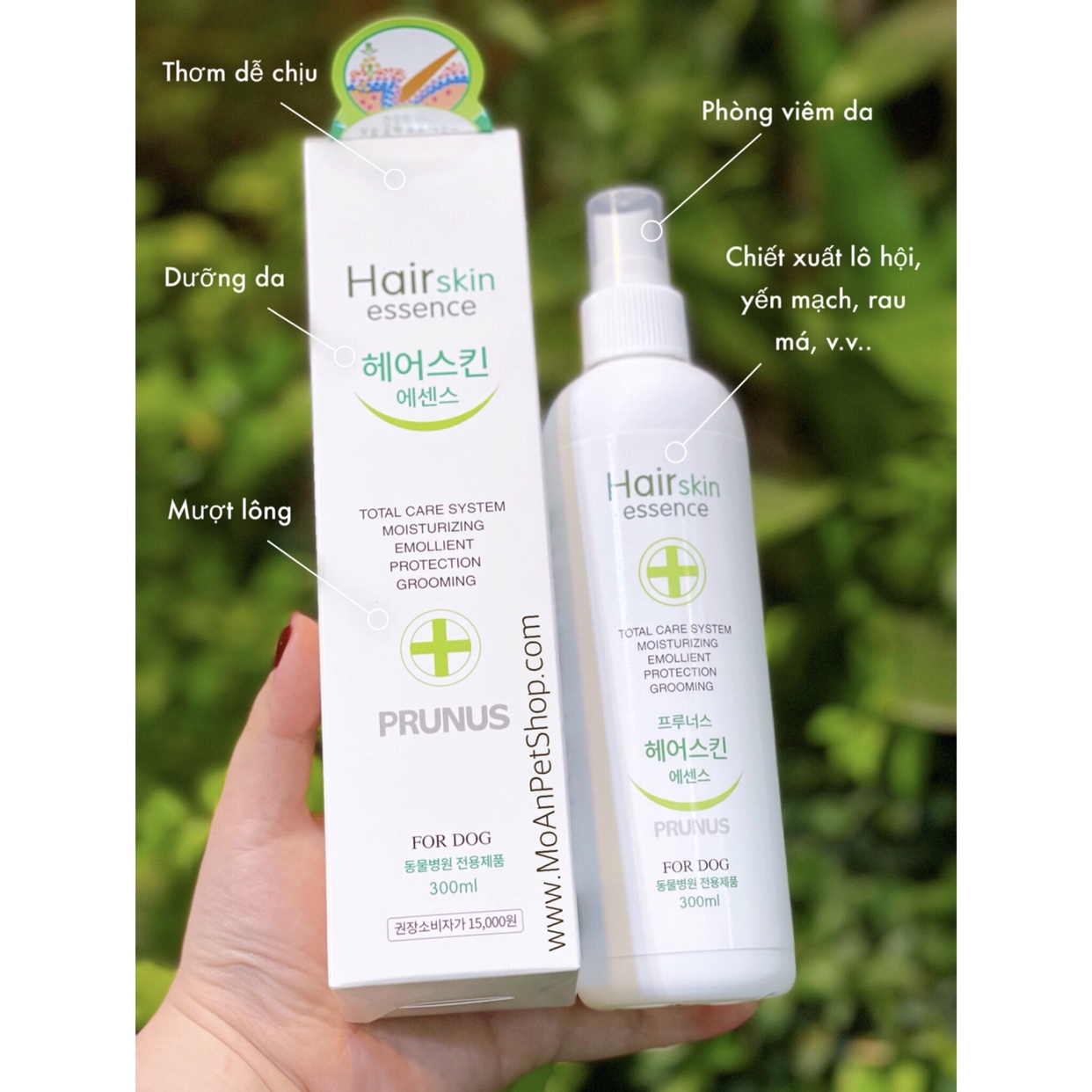 Nước Hoa PRUNUS Hair Skin Essence Thơm Dưỡng Lông & Ngừa Viêm Da 300ml Nước Hoa PRUNUS Hair Skin Essence Thơm Dưỡng Lông & Ngừa Viêm Da 300ml