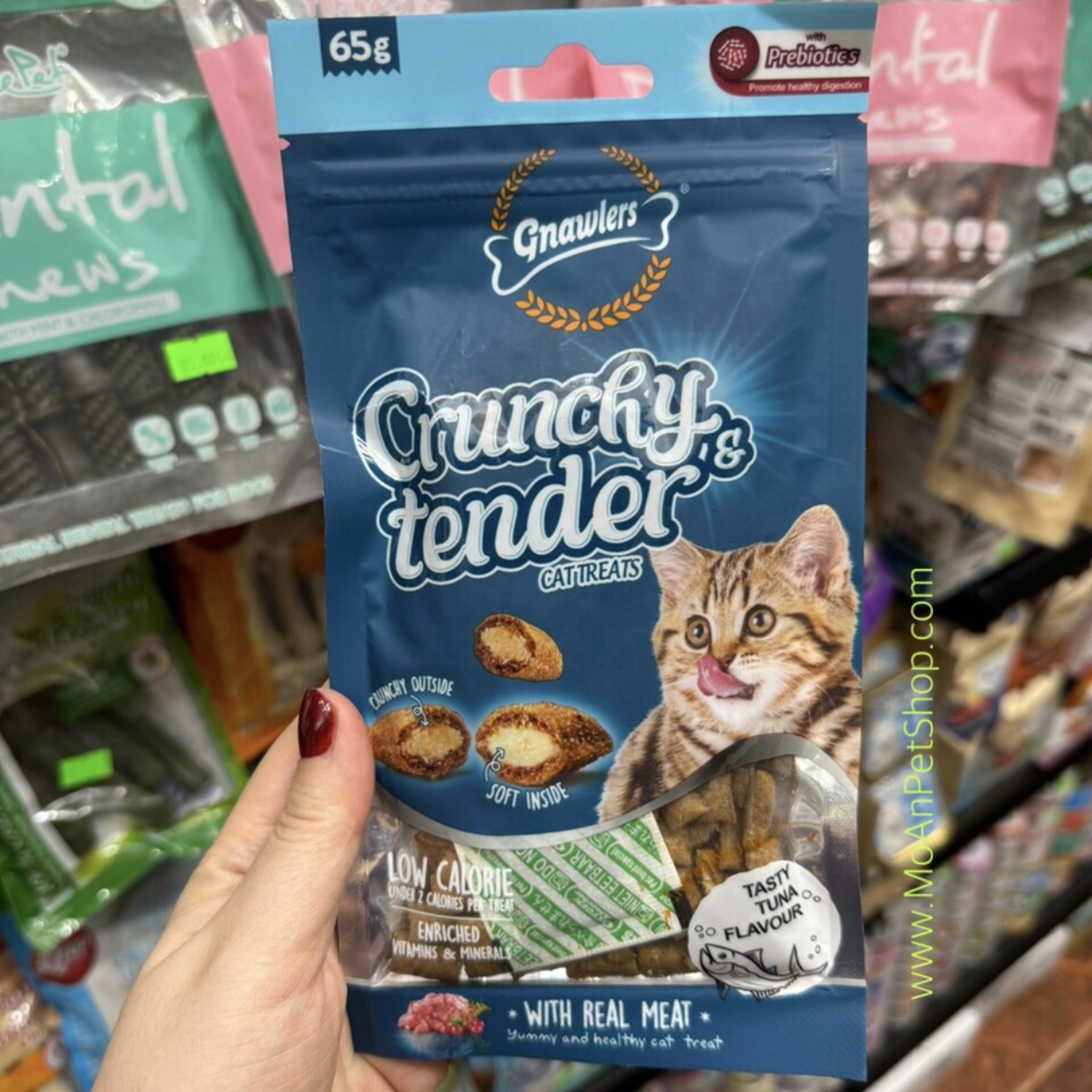 Snack Bánh Thưởng Mèo Gnawlers Crunchy & Tender [Cá Ngừ] 65g