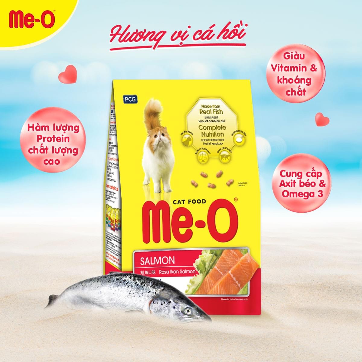 Hạt Mèo Me-O Kitten Cá Hồi 1.1kg