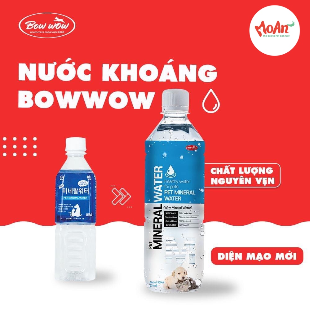 Nước Khoáng cung cấp Đạm & Canxi Bow Wow 500ml