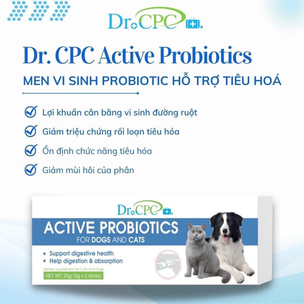 Men Vi Sinh Hỗ Trợ Tiêu Hoá Cún Mèo Dr. CPC Active Probiotics (Gói 5g)