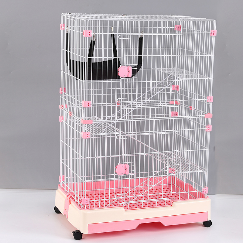 Lồng | Chuồng Mèo 2 Tầng (có bánh xe, xếp gọn được) 73x53x110cm