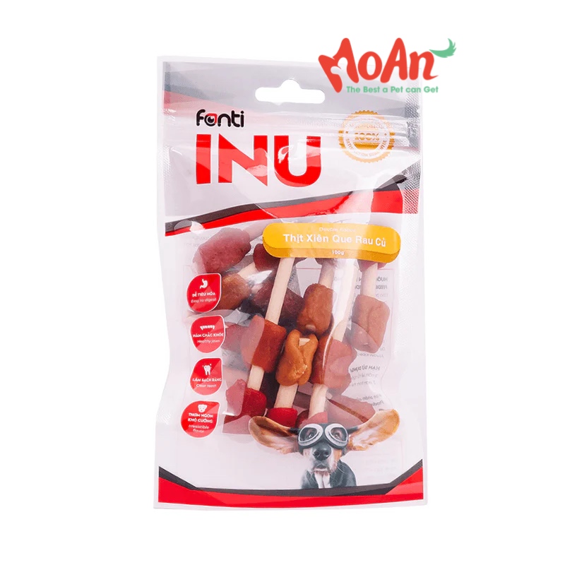 Thịt Xiên Que Rau Củ Fonti INU (10 Que Dài)