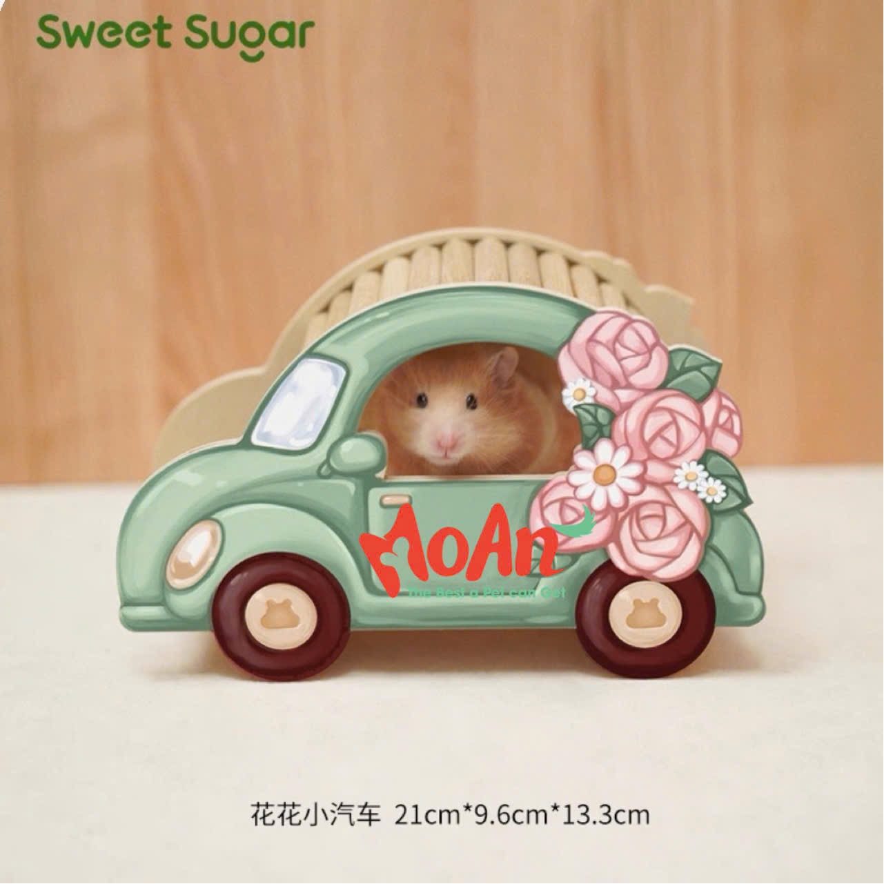 Nhà Ngủ Gỗ Xe Hoa Sweet Sugar cho Hamster | Thú Nhỏ