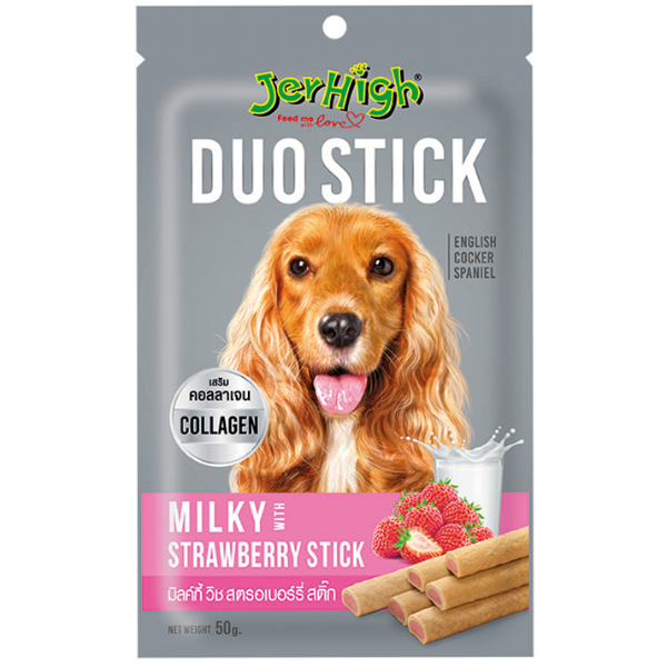 Bánh JerHigh Duo Stick Sữa & Dâu 50g