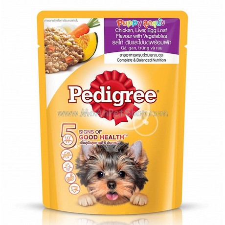 Pate Pedigree dạng sốt Gà, Gan, Trứng & Rau (Puppy) 80g