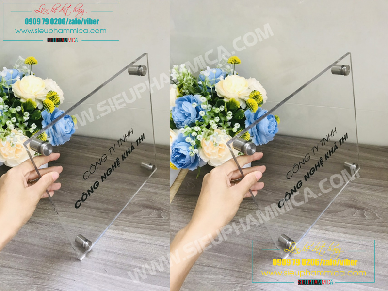 Biển công ty, biển phòng ban, biển số nhà mica inox,...