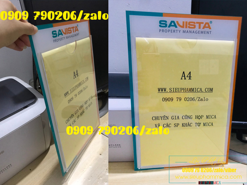 Hộp mica treo tường, checklist mica treo tường, kệ dán thông báo