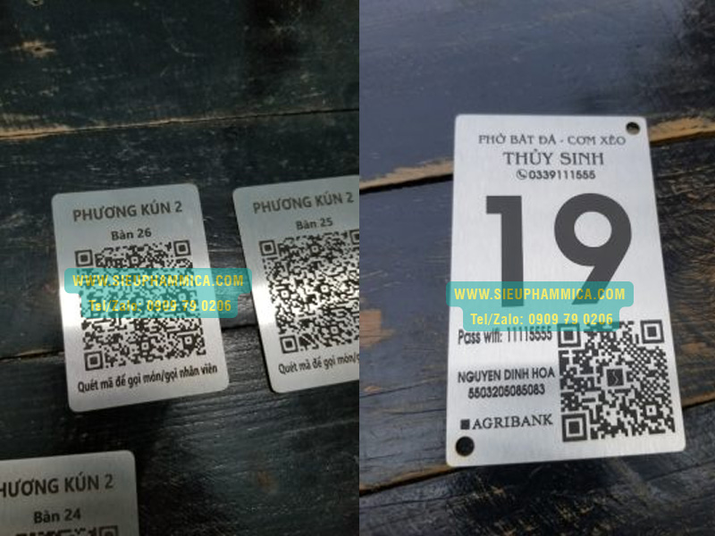 In QR code lên thẻ inox in mã vạch theo yêu cầu