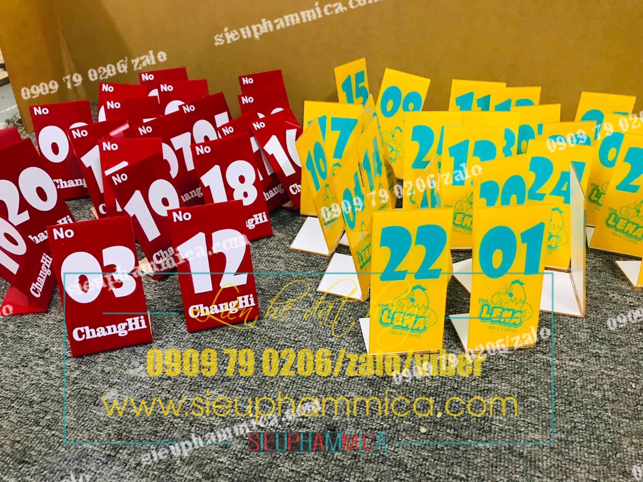 Biển số bàn mica được làm từ mica đài loan 2mm, 3mm, 4mm, 5mm