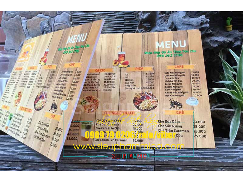 Dịch Vụ In PP Cán Format Lấy Nhanh-In Bảng menu Thực đơn SIEUPHAMMICA