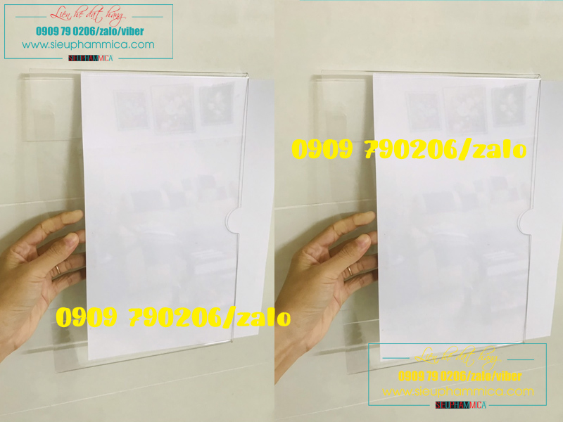 Kệ Checklist Mica Gắn Thang Máy-Hộp Mica A4 Thang Máy SIEUPHAMMICA