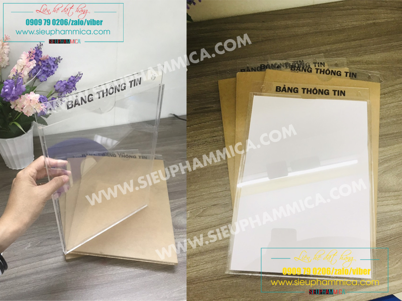 Kệ Checklist Mica Gắn Thang Máy-Hộp Mica A4 Thang Máy SIEUPHAMMICA