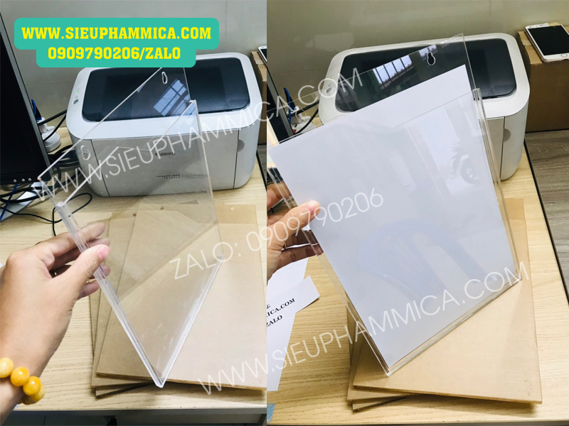 Kệ Checklist Mica Gắn Thang Máy-Hộp Mica A4 Thang Máy SIEUPHAMMICA