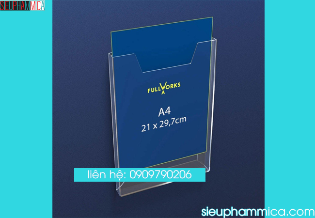 Hộp mica treo tường, kệ mica treo tường, kệ đựng tờ rơi A4, Checklist ...