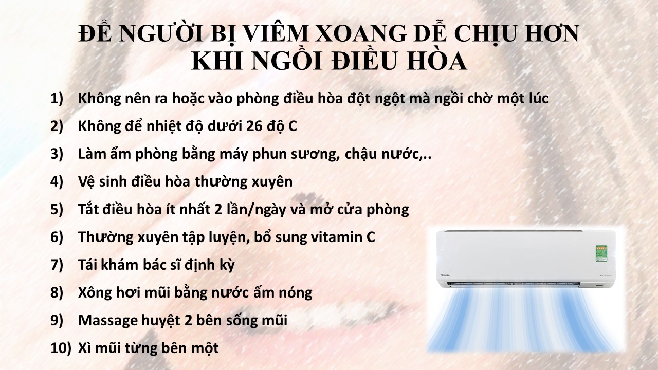 Cách giúp người bị viêm xoang dễ chịu hơn khi ngồi điều hòa