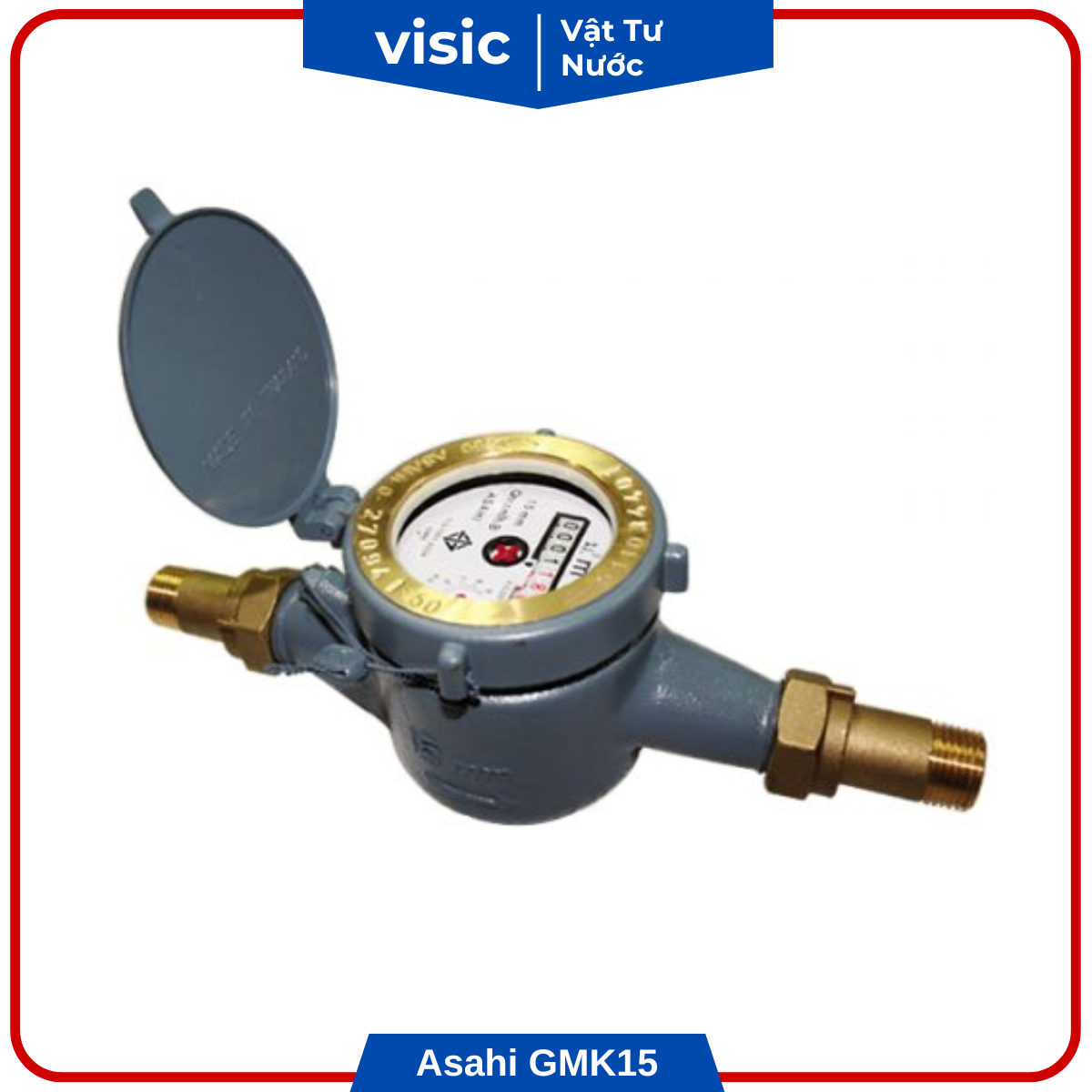 Đồng hồ đo nước nối ren Asahi GMK15 đường kính phi 21