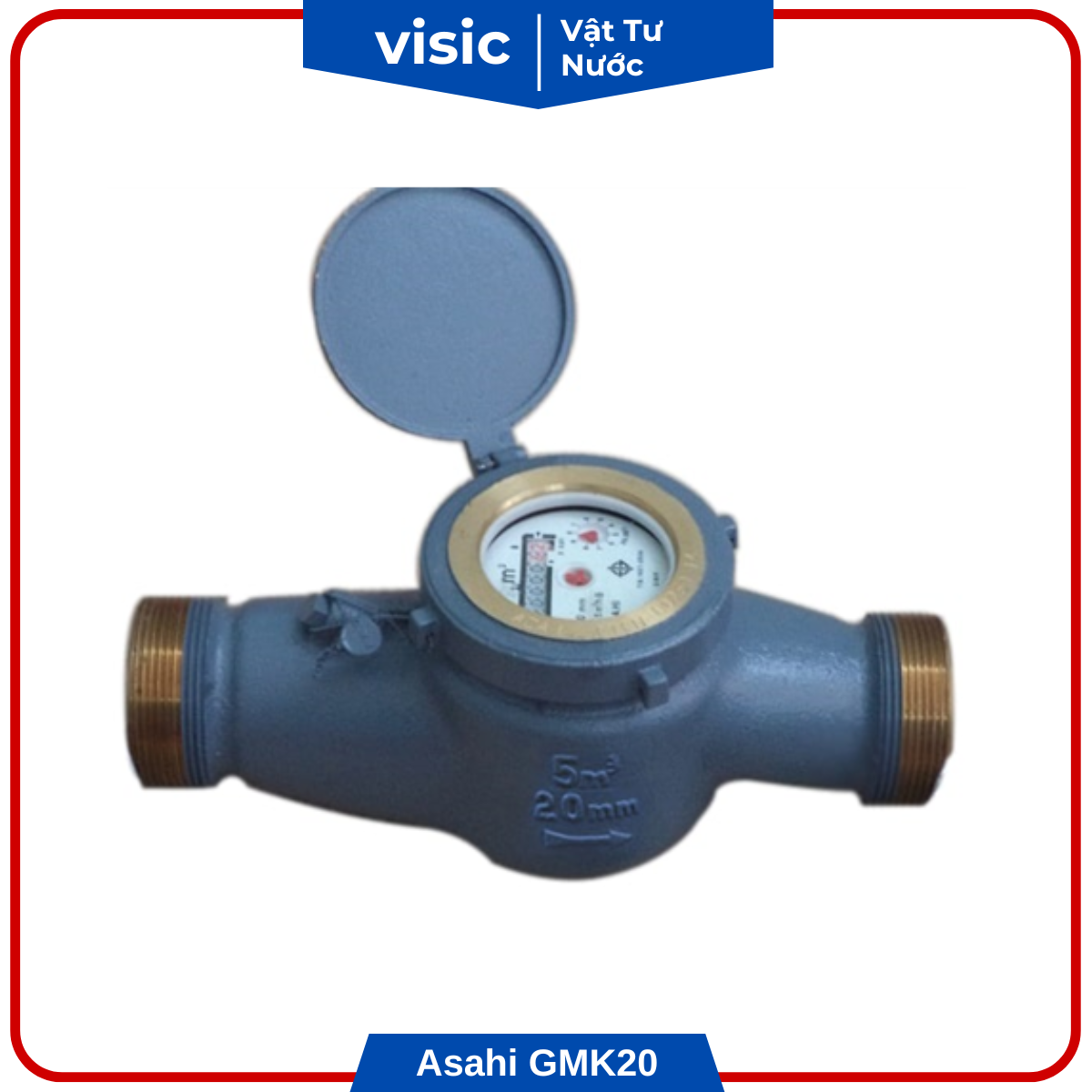Đồng hồ đo nước nối ren Asahi GMK20 đường kính phi 27