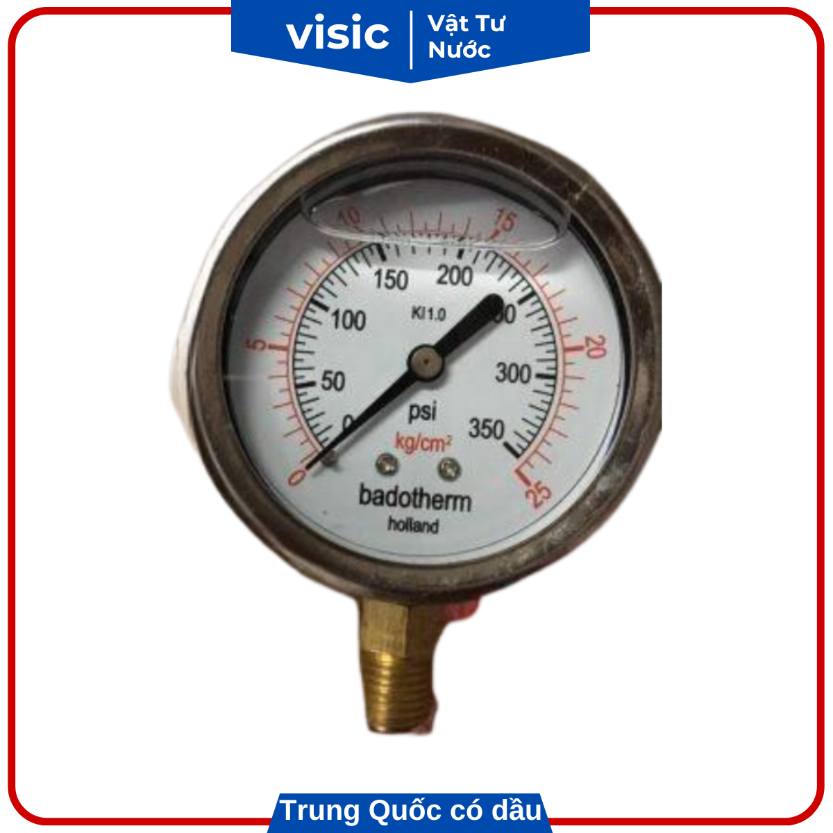 Đồng hồ đo áp suất Trung Quốc có dầu