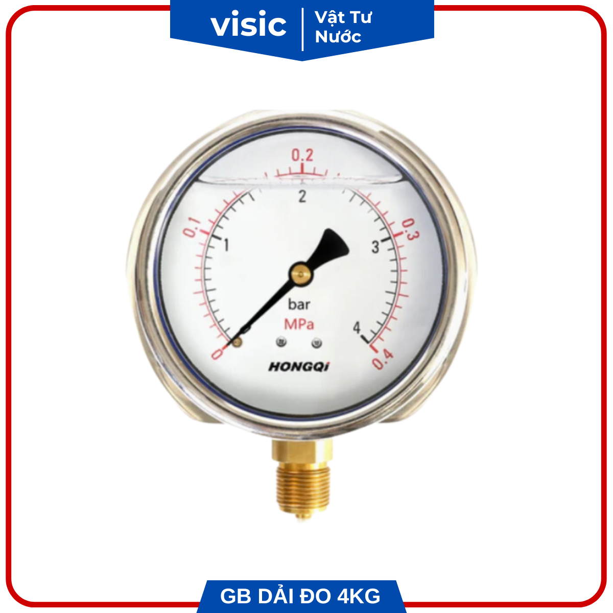 ĐỒNG HỒ ĐO ÁP SUẤT GB DẢI ĐO 4KG (0-0.4MPA)