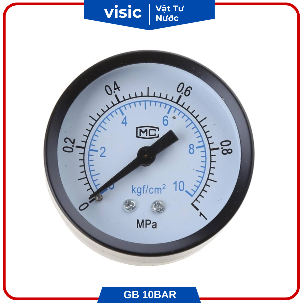 ĐỒNG HỒ ĐO ÁP SUẤT GB PHÁP 10BAR (0-1MPA)