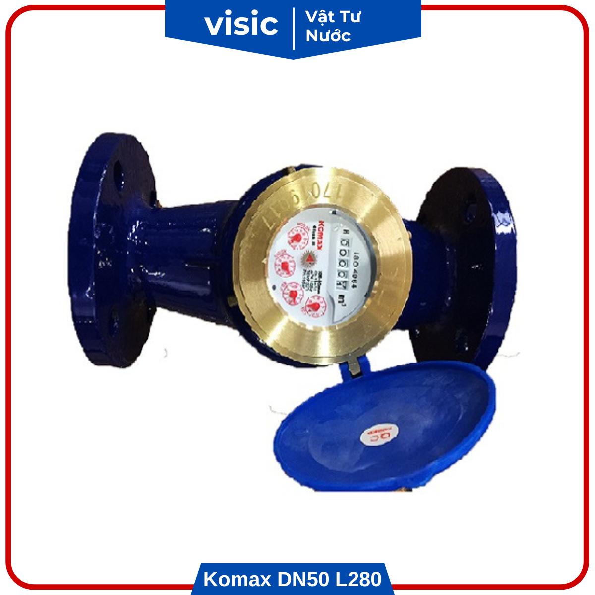 Đồng hồ nước sạch Komax DN50 kết hợp ren và bích L280