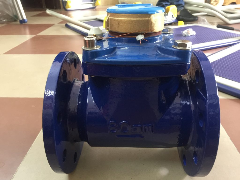 Đồng hồ nước mặt bích thân gang Zermat DN-80C phi 90