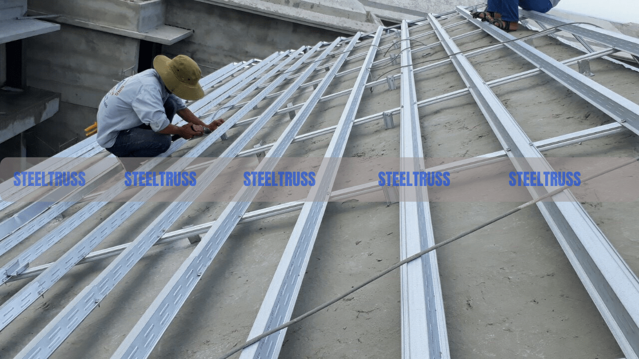 công trình mái bê tông sử dsungj thanh la steeltruss