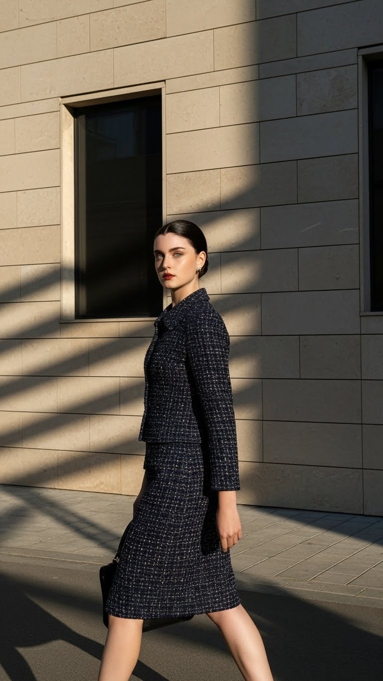 Bộ váy dạ tweed TRALI 25515