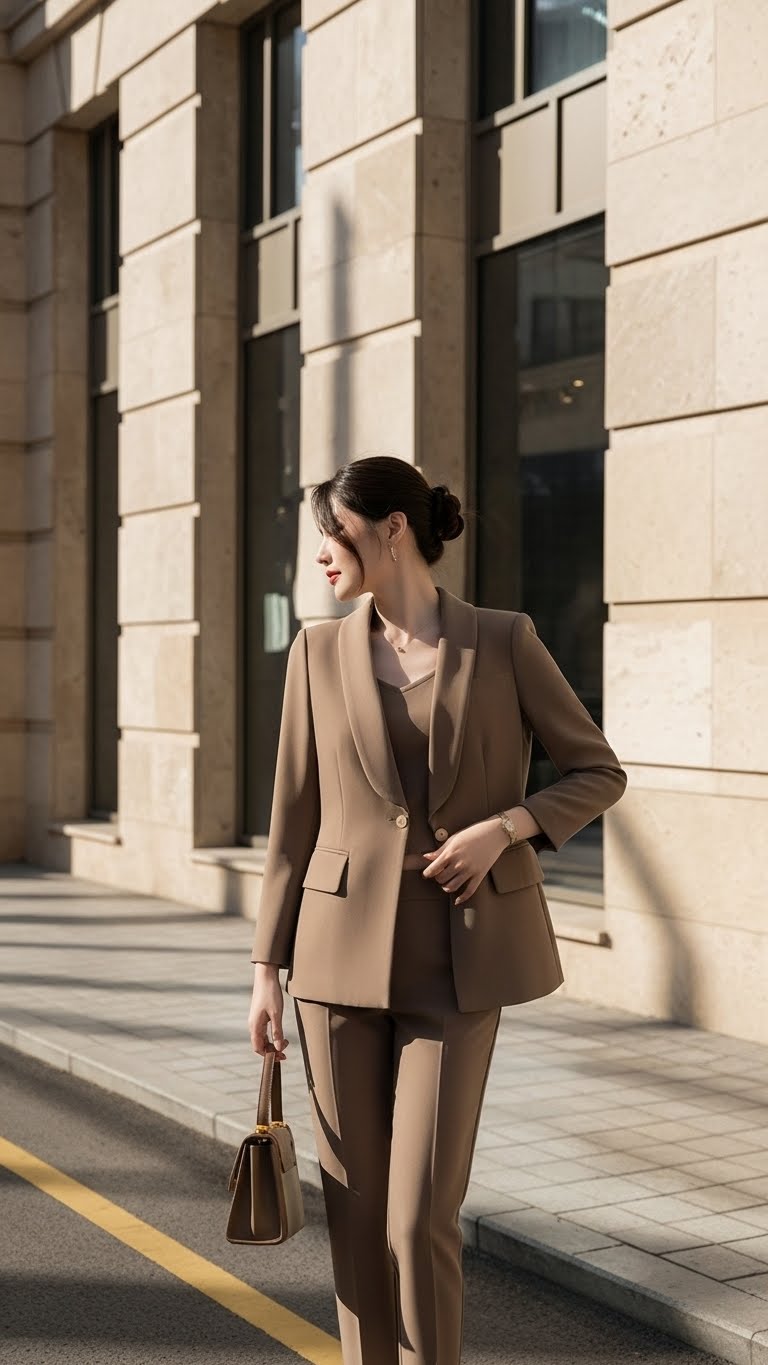 Bộ quần Tuytsi Hàn 2 lớp Trali 25520 màu Rêu