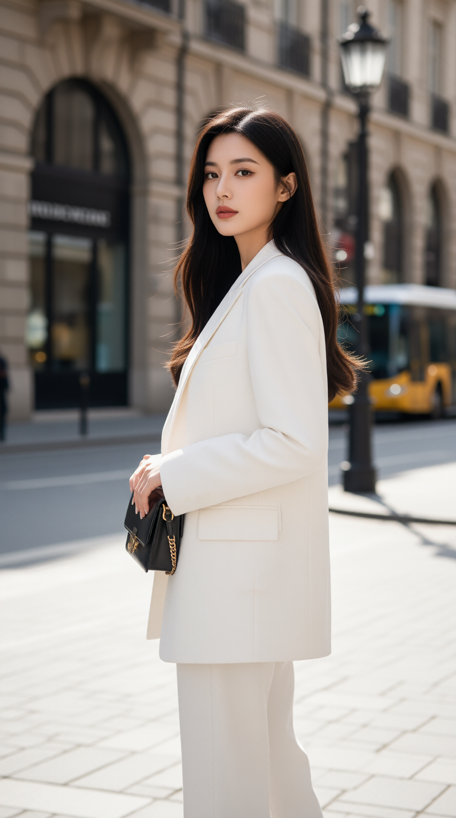 Áo vest dáng suông TRALI 25809 màu trắng