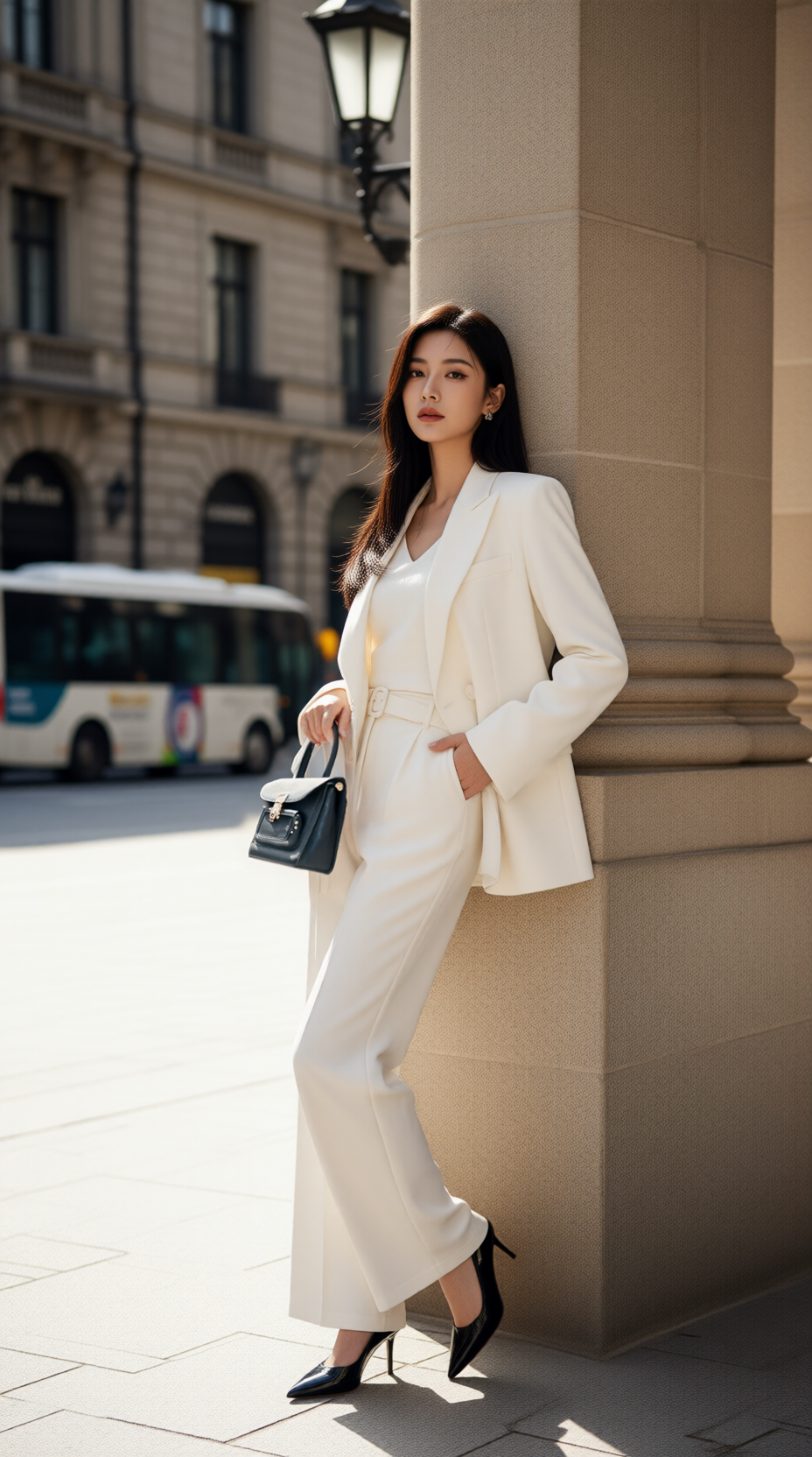 Áo vest dáng suông TRALI 25809 màu trắng