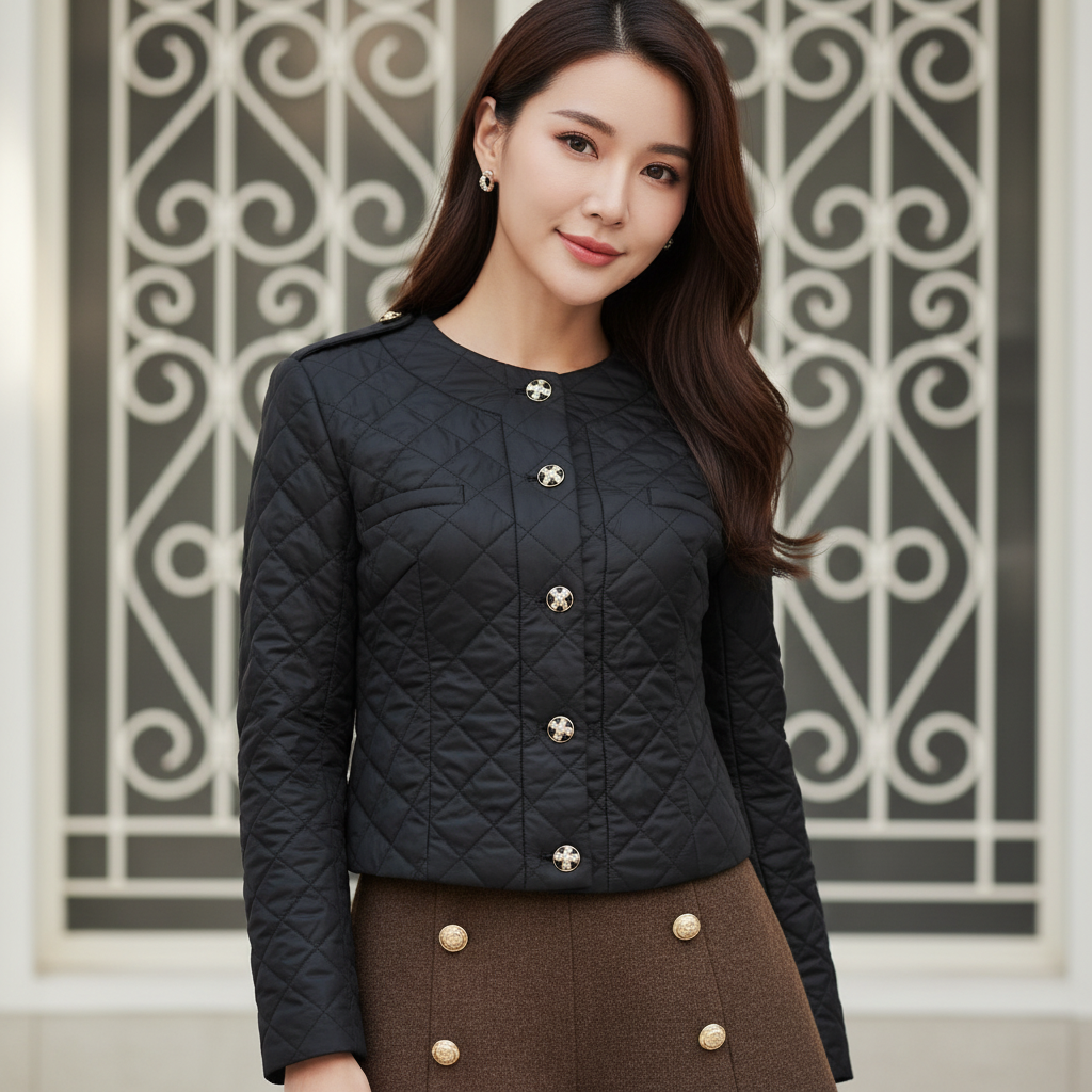 Áo phao quả trám TRALI 25810 màu Đen