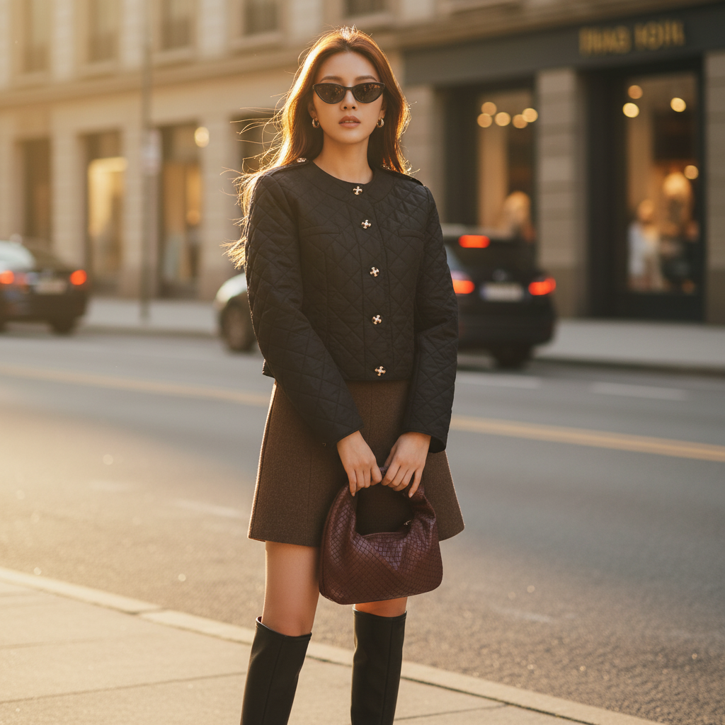 Áo phao quả trám TRALI 25810 màu Đen