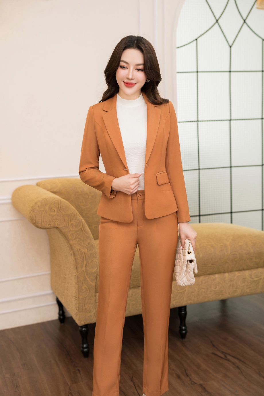 Bộ quần Tuytsi hàn Trali 25518 màu Cam Đất